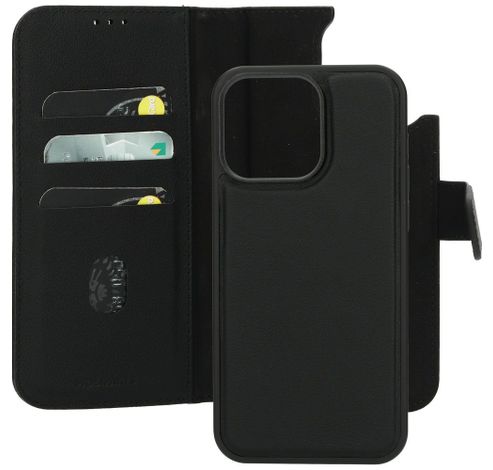 Leather 2 in1 Wallet Case iPhone 15 Pro Max Black     Mobiparts