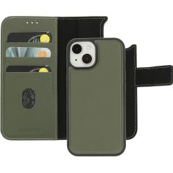 Mobiparts Leather 2 in1 Wallet Case iPhone 15 Green    