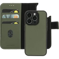 Mobiparts Leather 2 in1 Wallet Case iPhone 15 Pro Green 