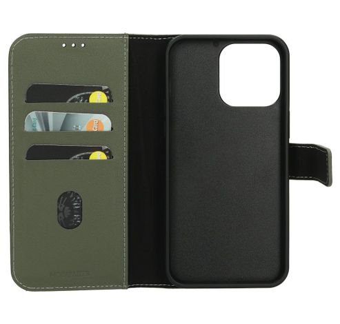 Leather 2 in1 Wallet Case iPhone 15 Pro Max Green     Mobiparts