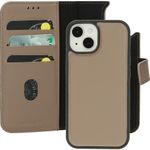 Leather 2 in1 Wallet Case iPhone 15 Taupe    