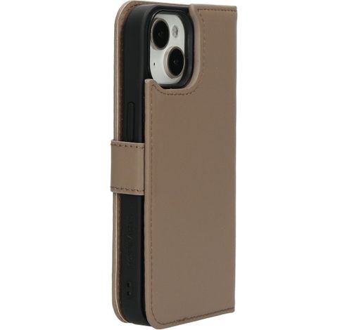 Leather 2 in1 Wallet Case iPhone 15 Taupe     Mobiparts