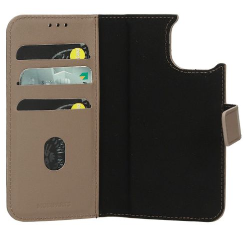 Leather 2 in1 Wallet Case iPhone 15 Taupe     Mobiparts