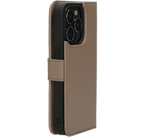 Leather 2 in1 Wallet Case iPhone 15 Pro Taupe  Mobiparts