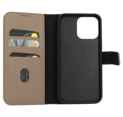 Leather 2 in1 Wallet Case iPhone 15 Pro Max Taupe     Mobiparts