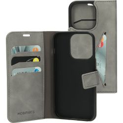 Mobiparts Classic Wallet Case Apple iPhone 15 Pro Grey  