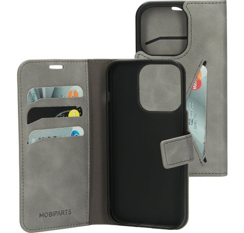 Classic Wallet Case Apple iPhone 15 Pro Grey   Mobiparts