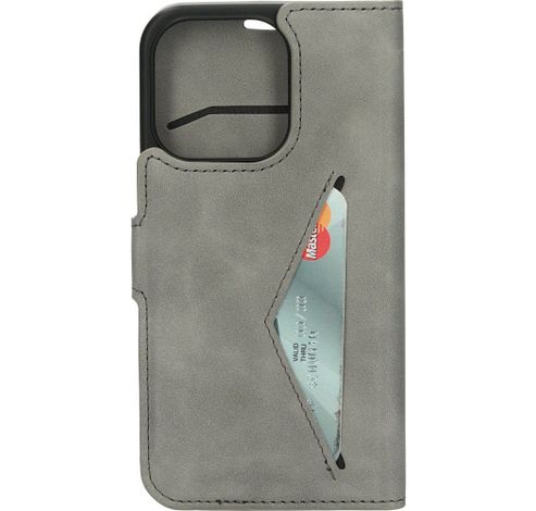 Classic Wallet Case Apple iPhone 15 Pro Grey   Mobiparts