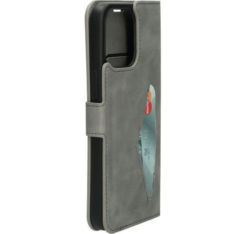 Classic Wallet Case Apple iPhone 15 Pro Max Grey   Mobiparts