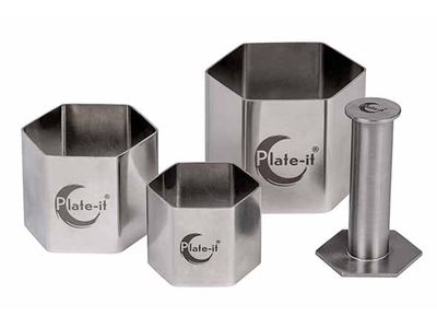 Garneerring Hexagon Set3 D5-6-7cm Met Pusher