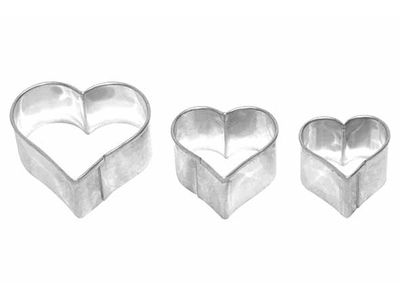 Koekjesvorm Hart 3 Maten 2,2x4,5xh4,5cm 