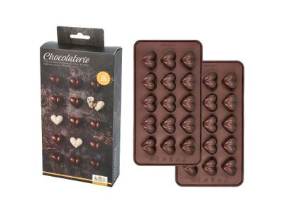 Chocolaterie Chocoladevorm Hearts Set2 15 Pralines Per Vorm