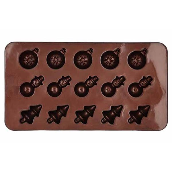 Chocolaterie Chocoladevorm Xmas Set2 15 Pralines Per Vorm - 3 Varianten 