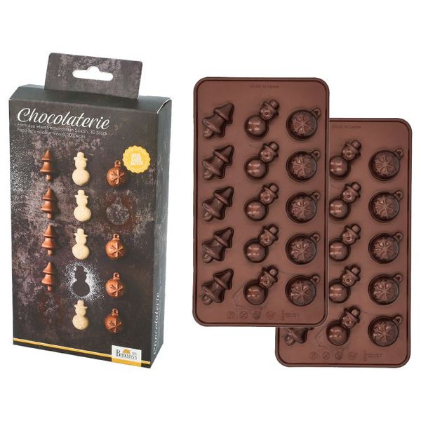 Chocolaterie Chocoladevorm Xmas Set2 15 Pralines Per Vorm - 3 Varianten 