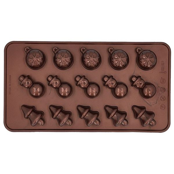 Chocolaterie Chocoladevorm Xmas Set2 15 Pralines Per Vorm - 3 Varianten 