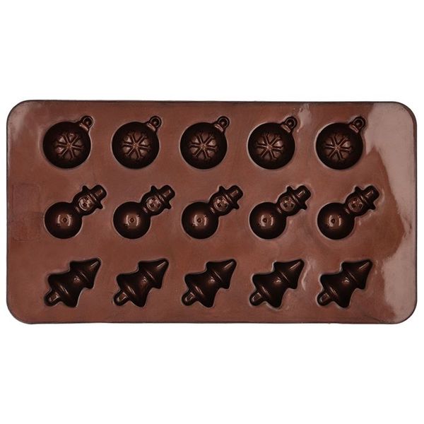 Chocolaterie Chocoladevorm Xmas Set2 15 Pralines Per Vorm - 3 Varianten 