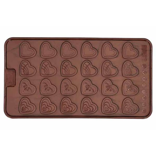 Chocolaterie 2x Chocoladevorm Ornaments Vorm 4ass Decoratie - Vorm 4 Ass Hartje 