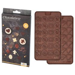 Chocolaterie 2x Chocoladevorm Ornaments Vorm 4ass Decoratie - Vorm 4 Ass Hartje 