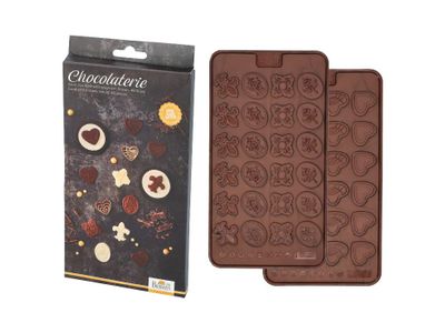 Chocolaterie 2x Chocoladevorm Ornaments Vorm 4ass Decoratie - Vorm 4 Ass Hartje
