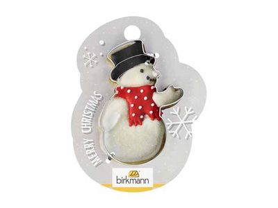 Koekjesvorm Sneeuwman 8cm Hangkaart
