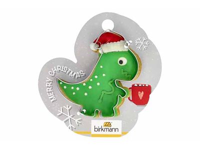 Koekjesvorm Kerst-dino 7,5cm Hangkaart