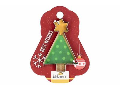 Koekjesvorm Geometrische Kerstboom 7,5cm - Hangkaart