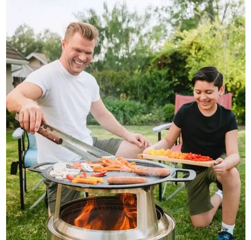 Bonfire adapter + plancha uit rvs en gietijzer ø 47.6cm  Solo Stove