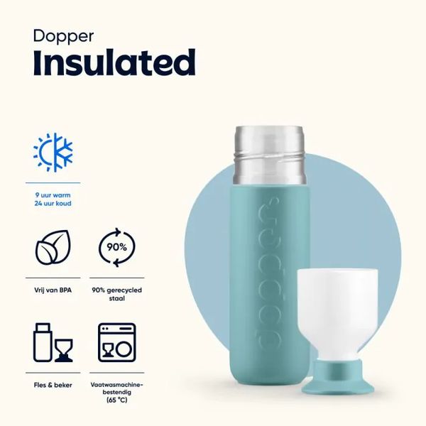 Dopper Insulated Isoleerfles 350ml Bottlenose Blue