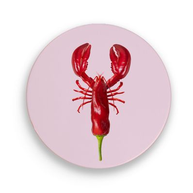 Dessous de plat en céramique de 18 cm. Décor homard. 