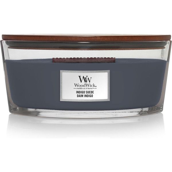 Woodwick Geurkaars Ellipse Indigo Suede