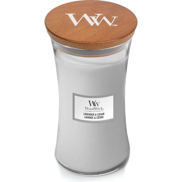 Woodwick Geurkaars Large Lavender & Cedar