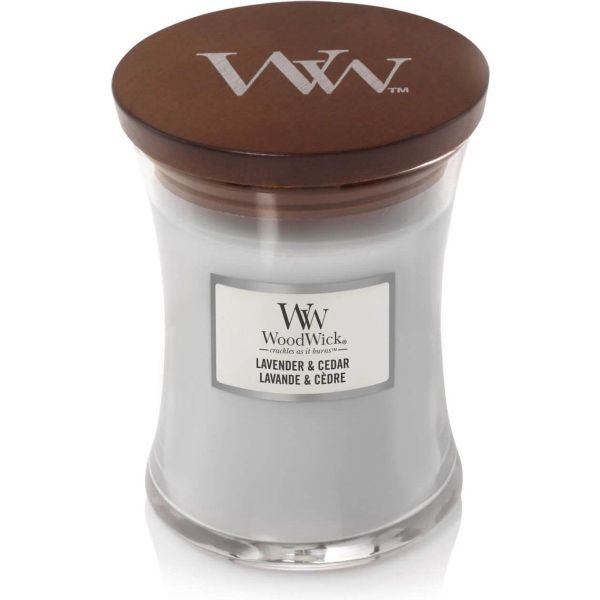 Woodwick Geurkaars Medium Lavender & Cedar