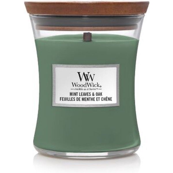 Woodwick Geurkaars Medium Mint Leaves & Oak 