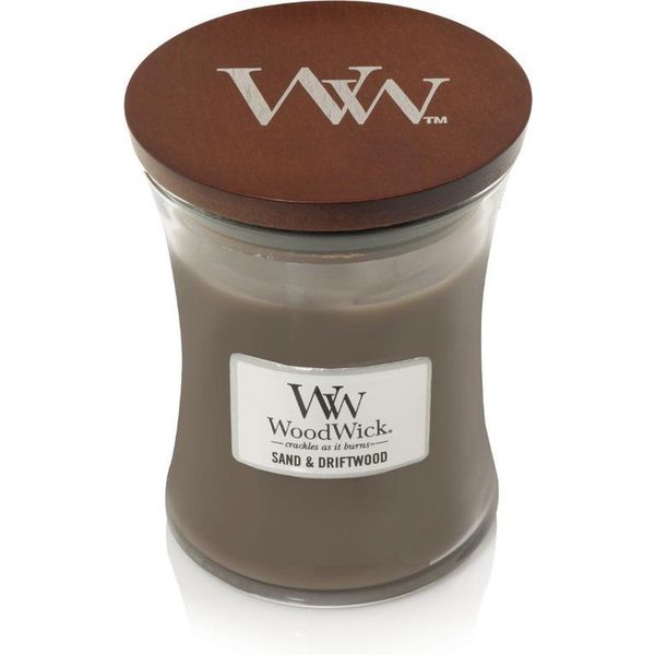 Woodwick Geurkaars Medium Sand & Driftwood