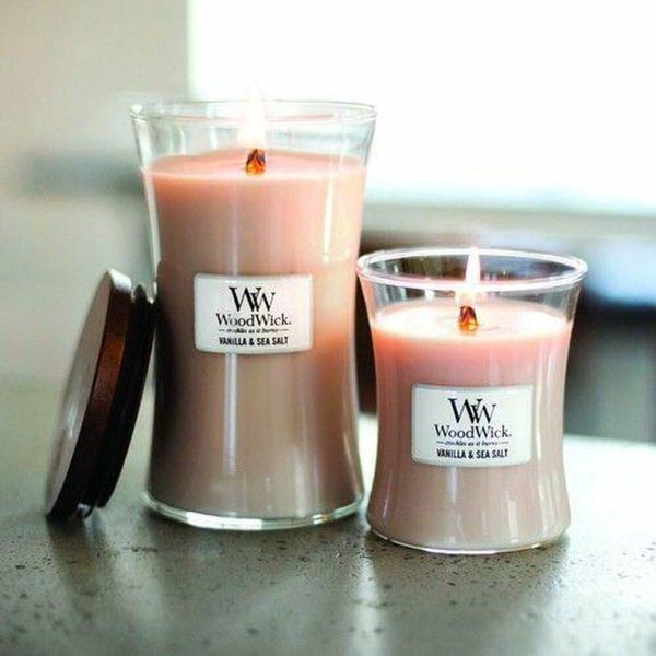 Woodwick Geurkaars Medium Vanilla & Sea Salt