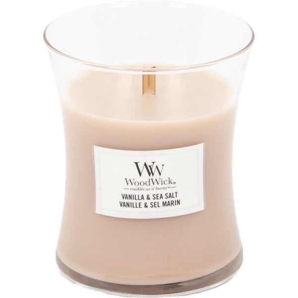 Woodwick Geurkaars Medium Vanilla & Sea Salt