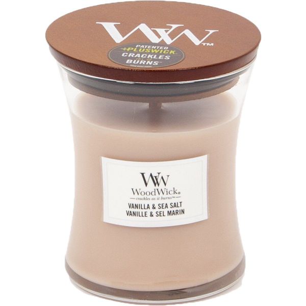 Woodwick Geurkaars Medium Vanilla & Sea Salt