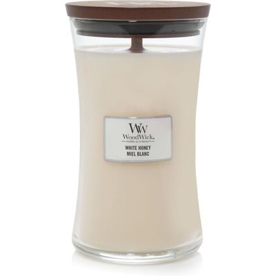 Geurkaars Large White Honey  Woodwick