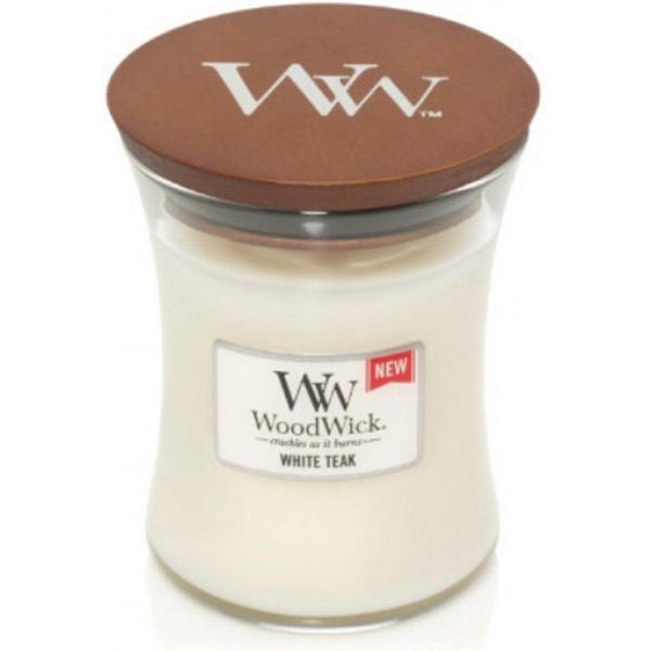 Woodwick Geurkaars Mini White Teak