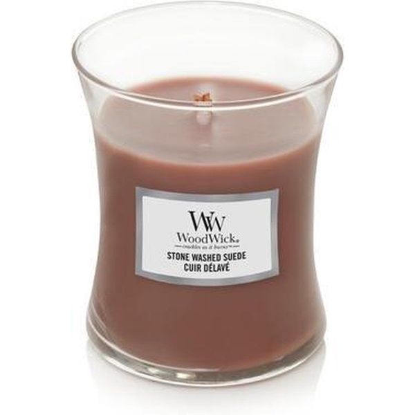 Woodwick Geurkaars Medium Stone Washed Suede