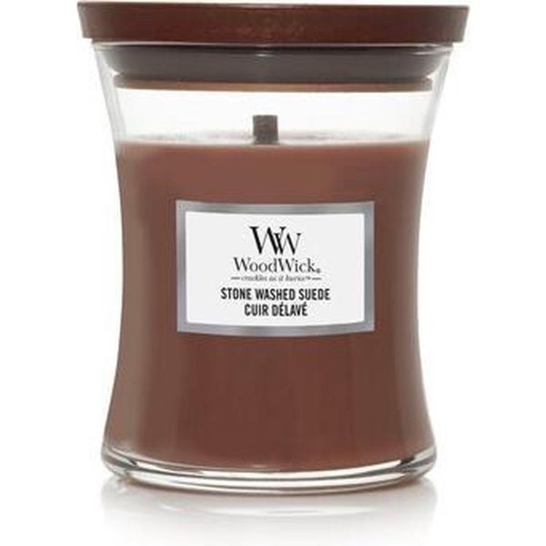 Woodwick Geurkaars Medium Stone Washed Suede