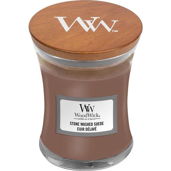 Woodwick Geurkaars Mini Stone Washed Suede