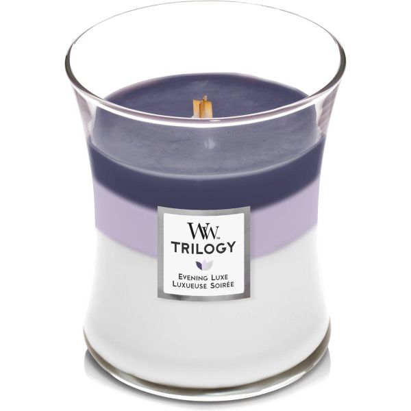 Woodwick Trilogy Geurkaars Medium Evening Luxe 