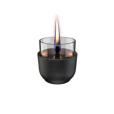 Violet 8 Lava bougie de porcelaine noire Ø8.3 H8cm  Tenderflame